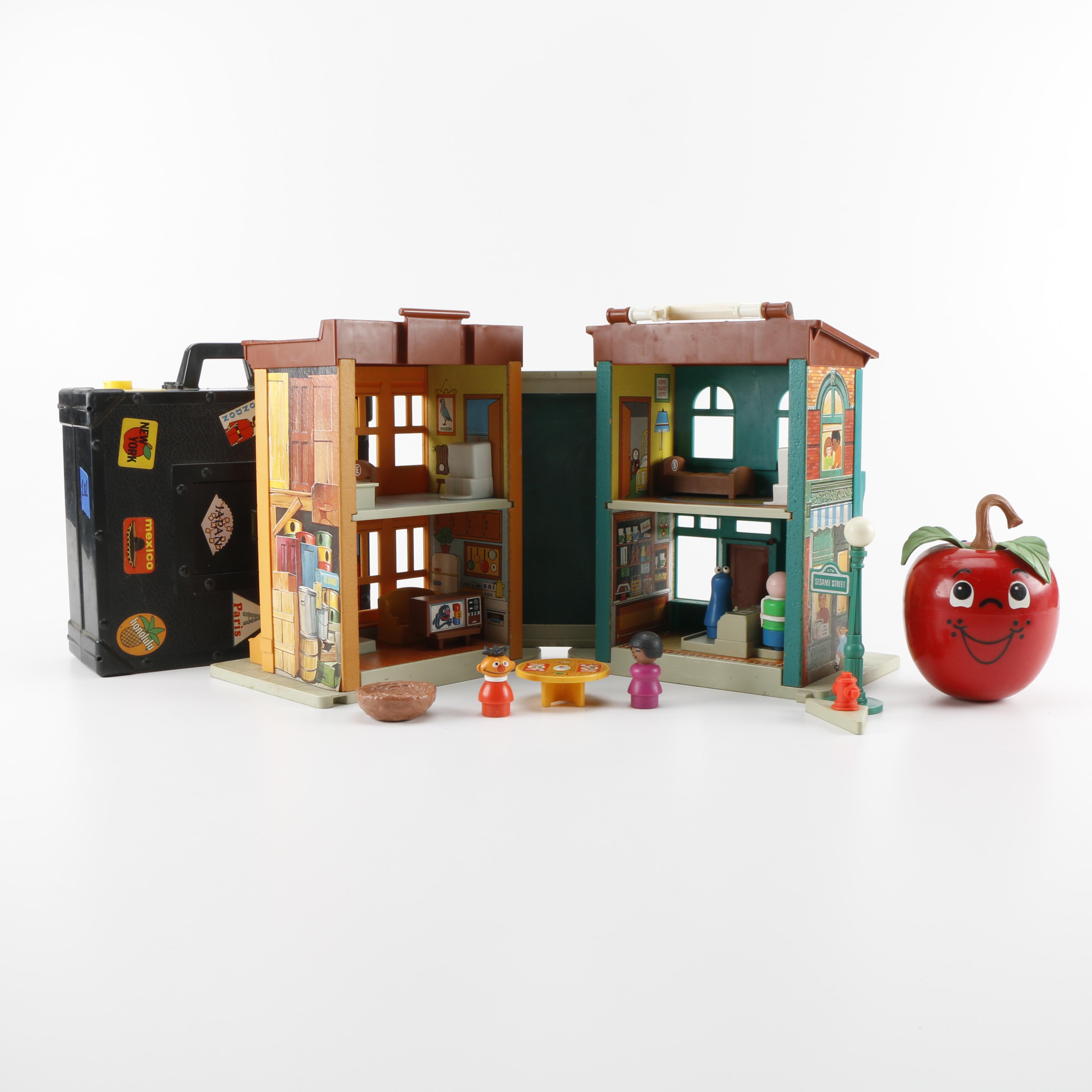1975 Fisher-Price "Sesame Street" Playset and Assorted Toys