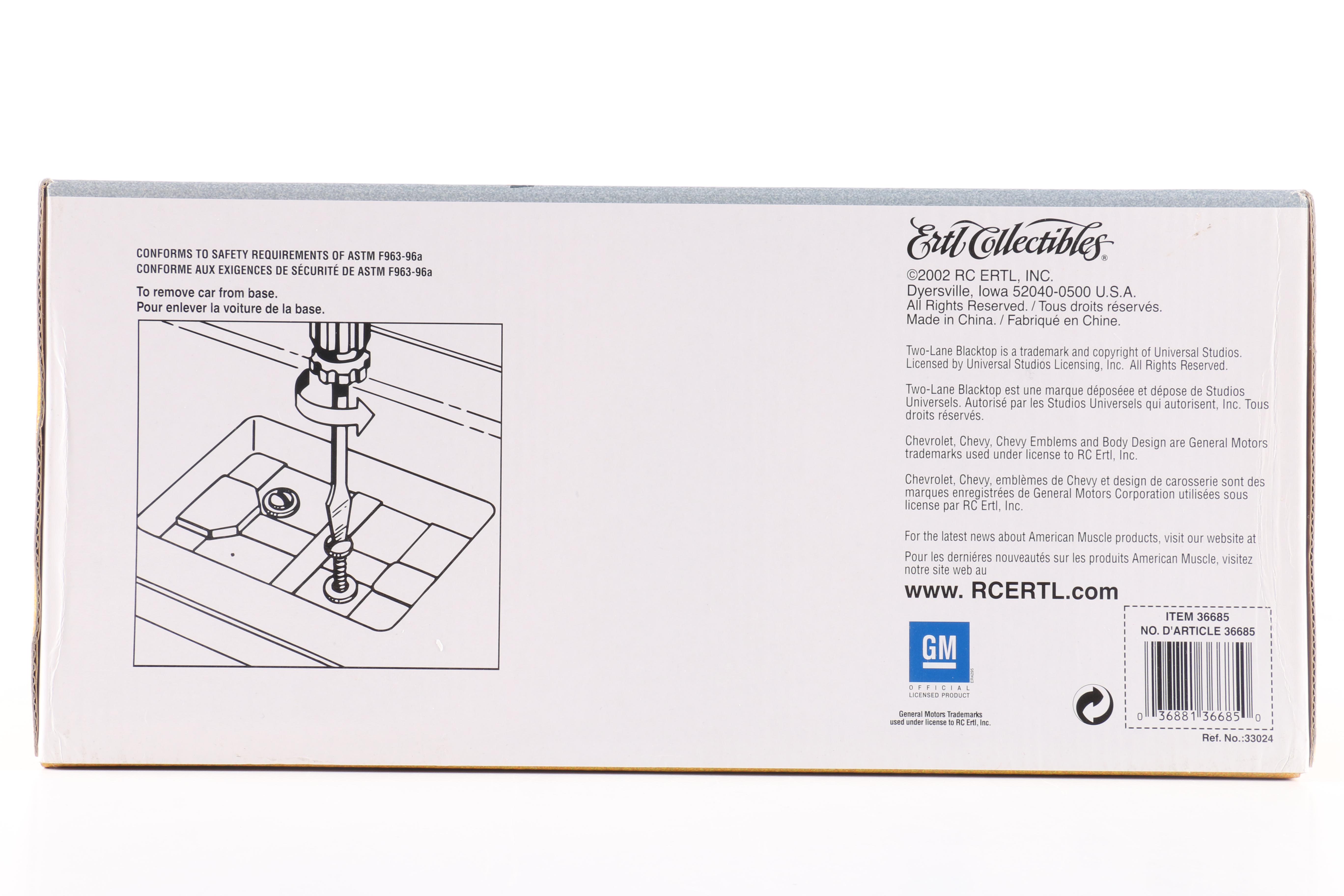 1:18 Scale 1955 Chevrolet Hot Rod and 1962 Bel Air Die Cast Cars