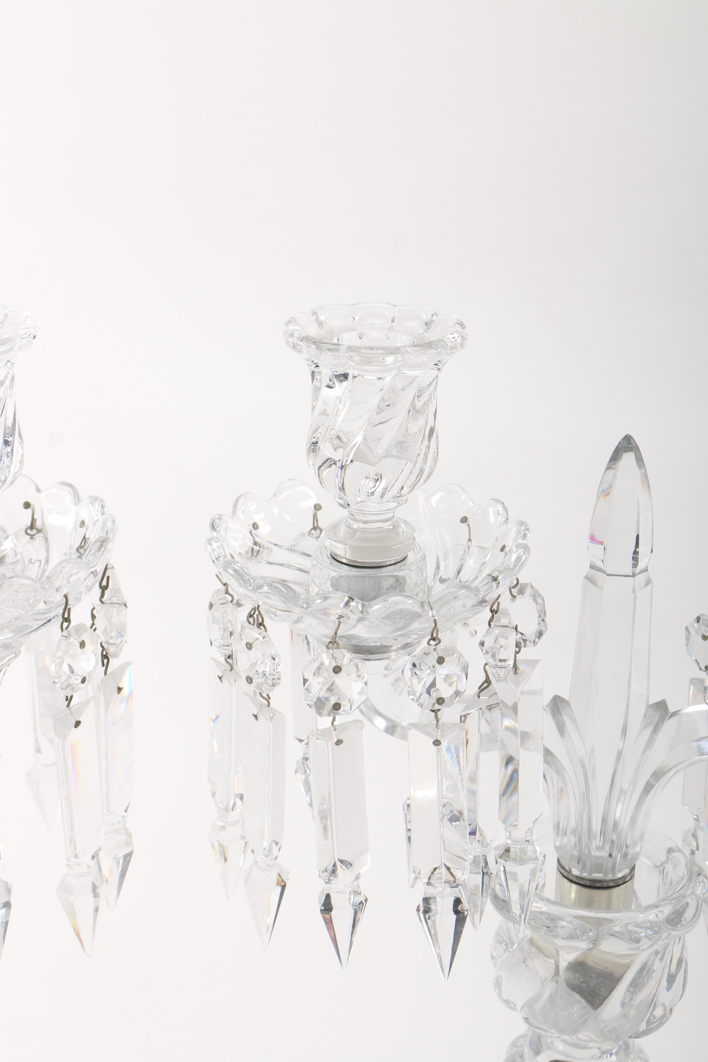 Pair of Baccarat Crystal Candelabras