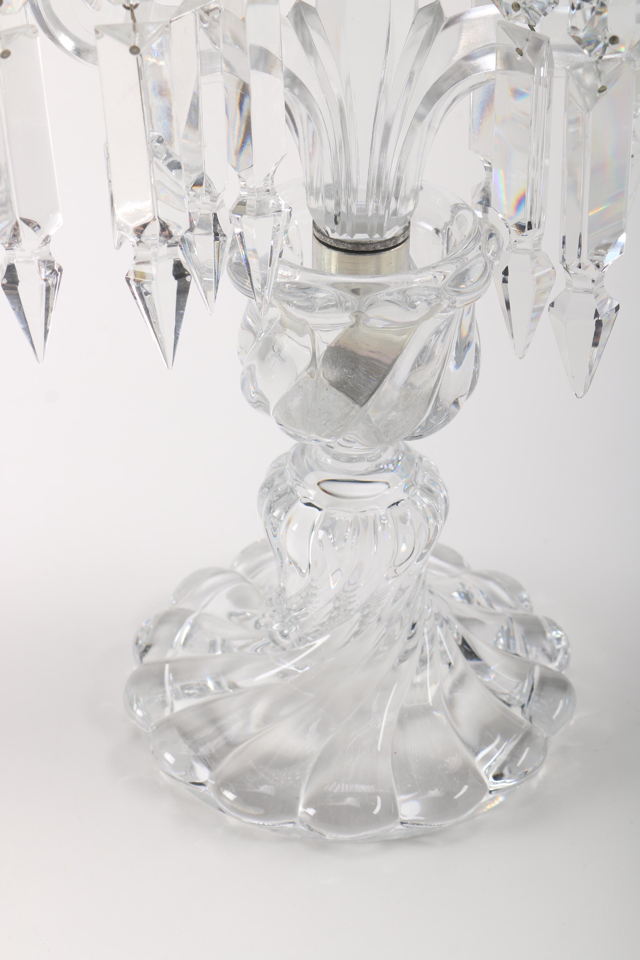 Pair of Baccarat Crystal Candelabras