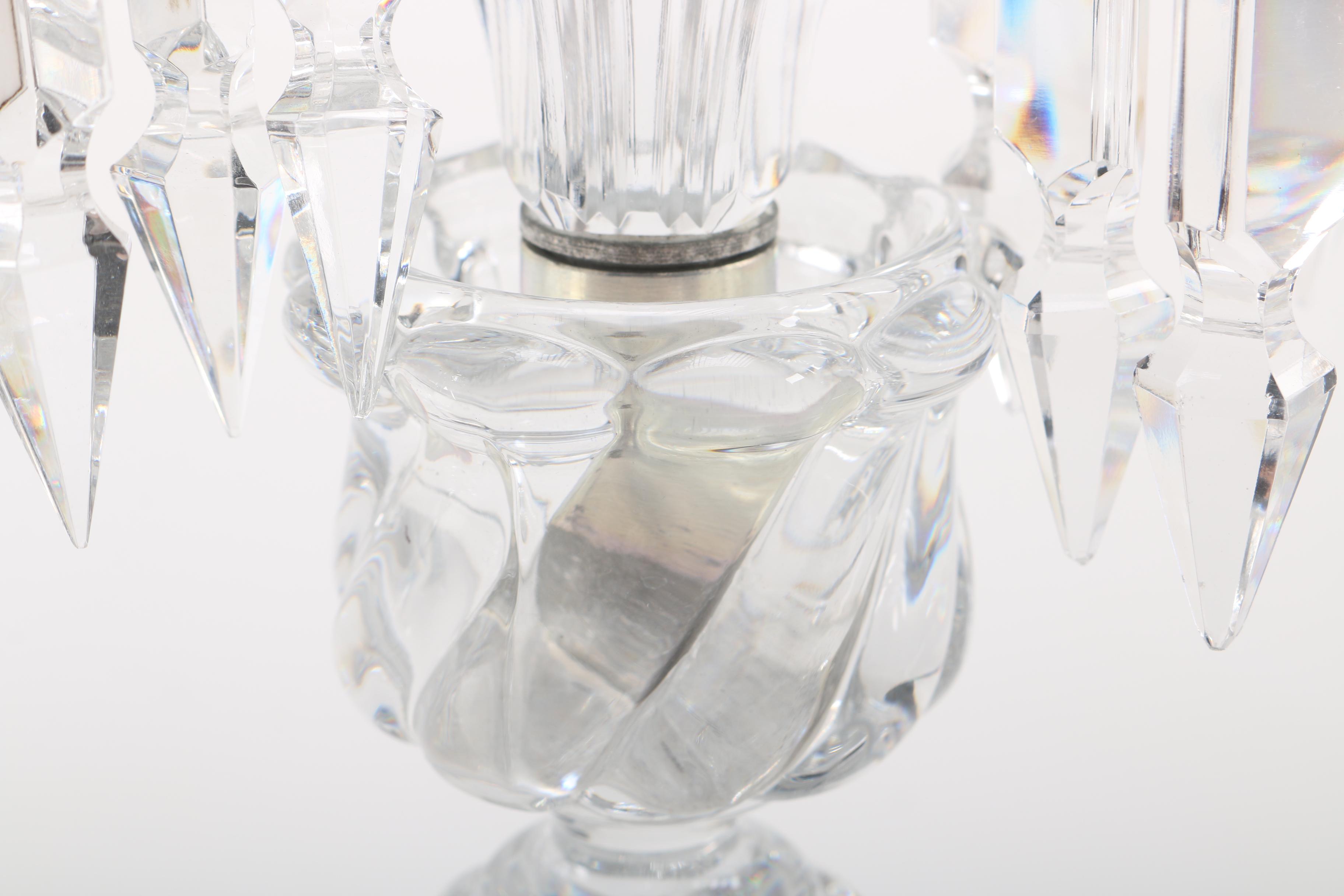 Pair of Baccarat Crystal Candelabras