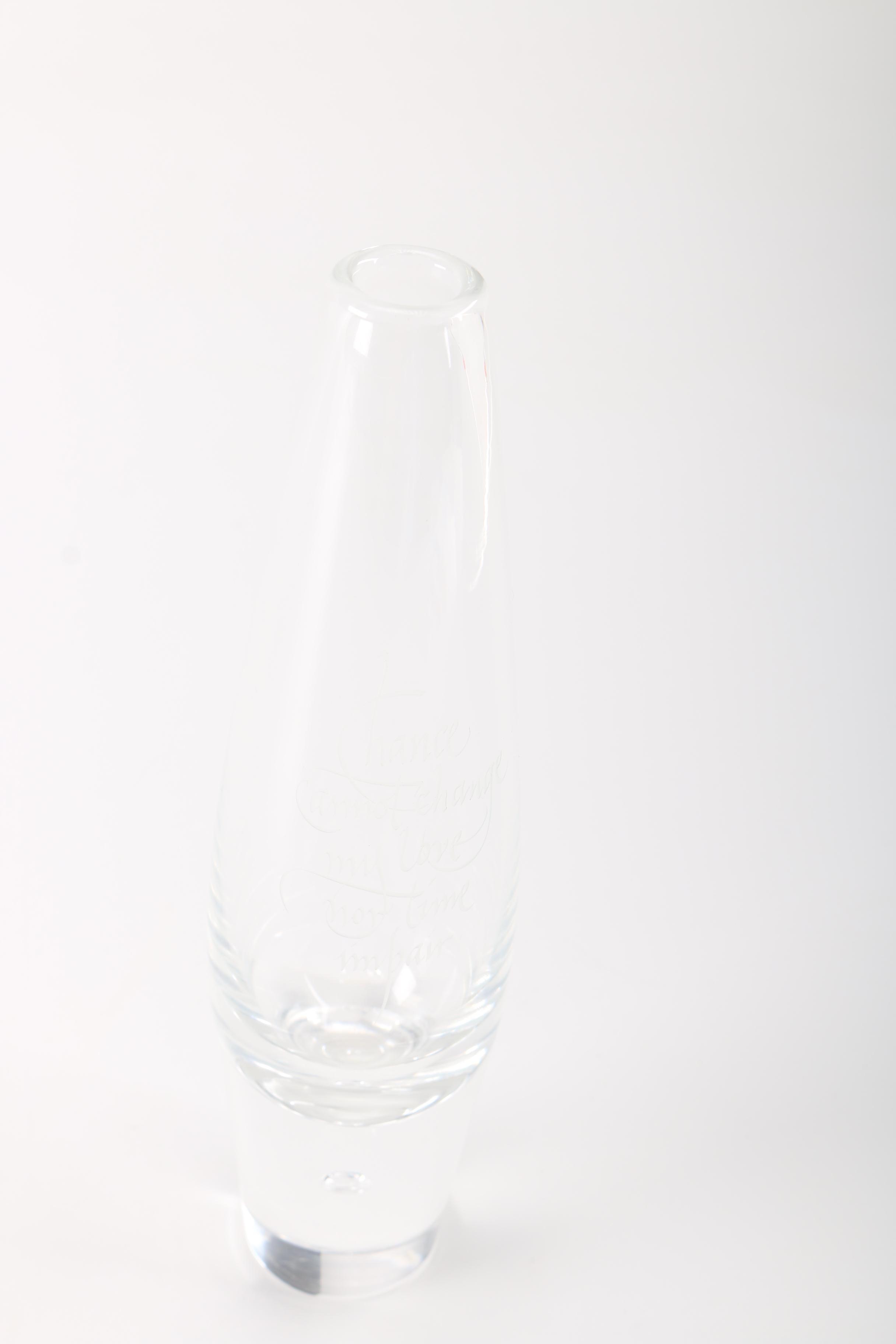 Steuben Teardrop Engraved Crystal Vase