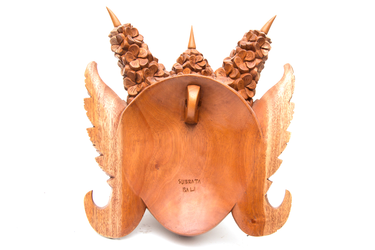 Hand Carved Indonesian Suar Wood Mask By Nyoman Subrata