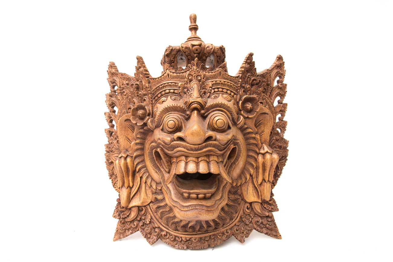 "Rahwana King of Alengka" Hand Carved Suar Wood Mask by Nyoman Subrata