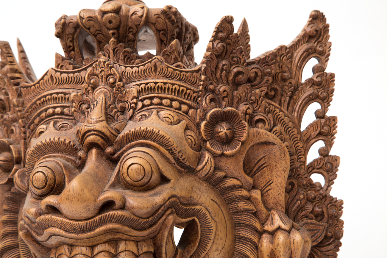 "Rahwana King of Alengka" Hand Carved Suar Wood Mask by Nyoman Subrata