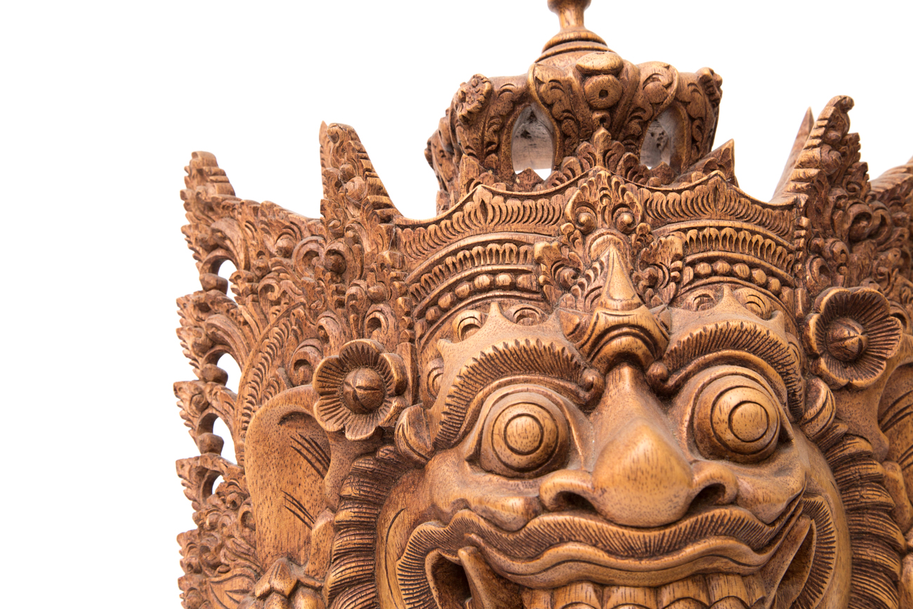 "Rahwana King of Alengka" Hand Carved Suar Wood Mask by Nyoman Subrata
