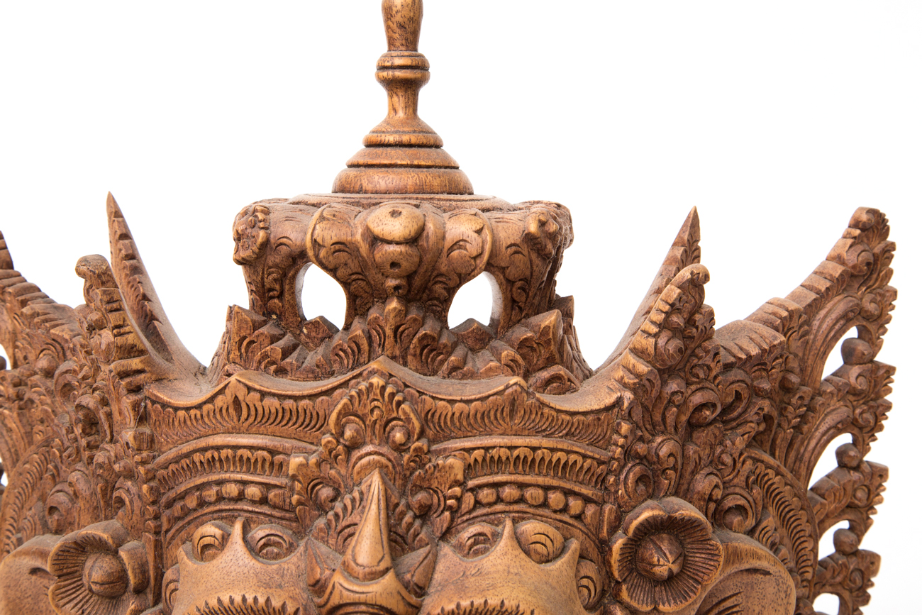 "Rahwana King of Alengka" Hand Carved Suar Wood Mask by Nyoman Subrata