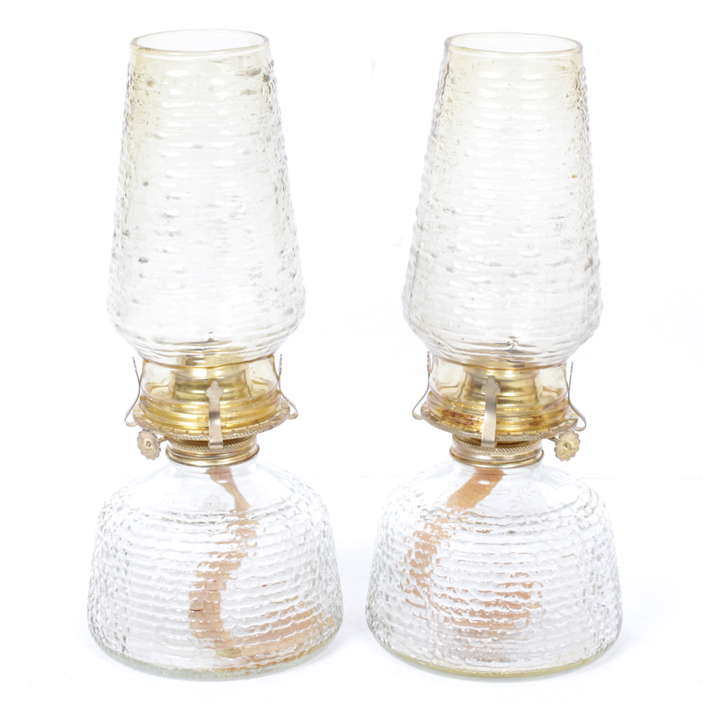 Lamplight Farms Vintage Hurricane Lamp Pair