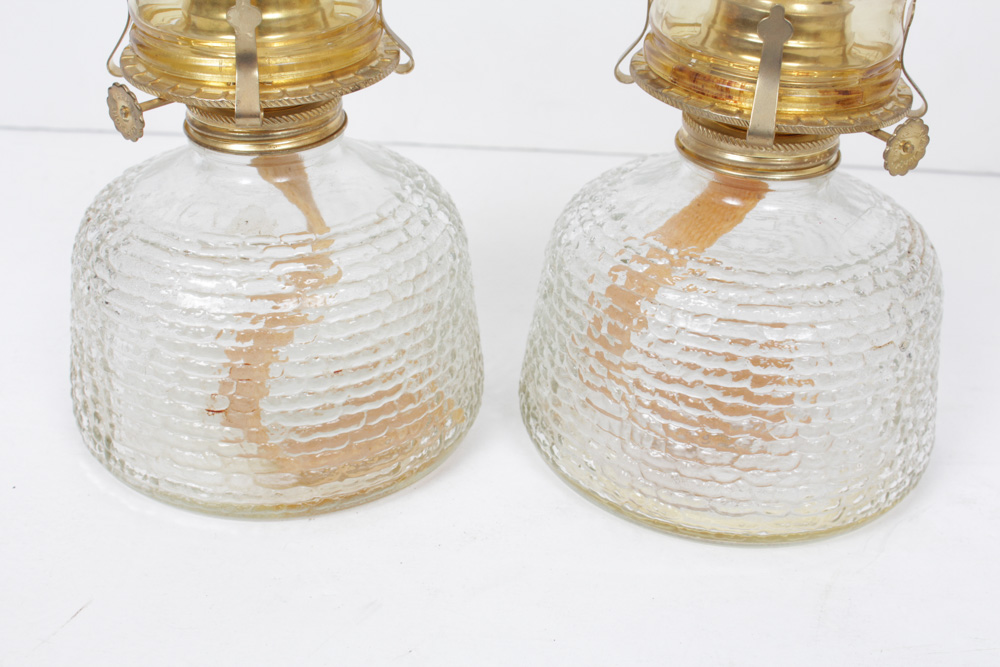 Lamplight Farms Vintage Hurricane Lamp Pair