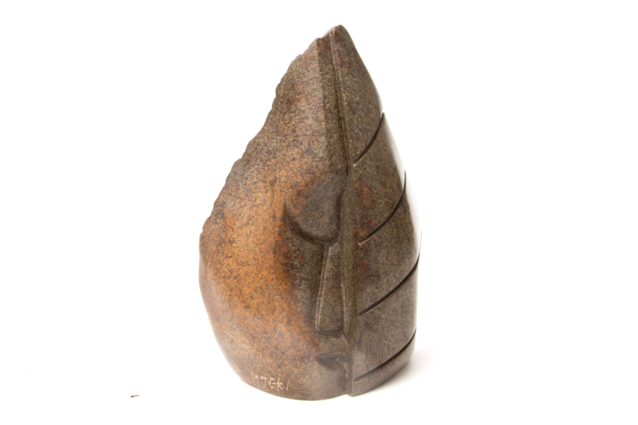 Abstract Modernist Style Serpentine Sculpture by Richard Mteki