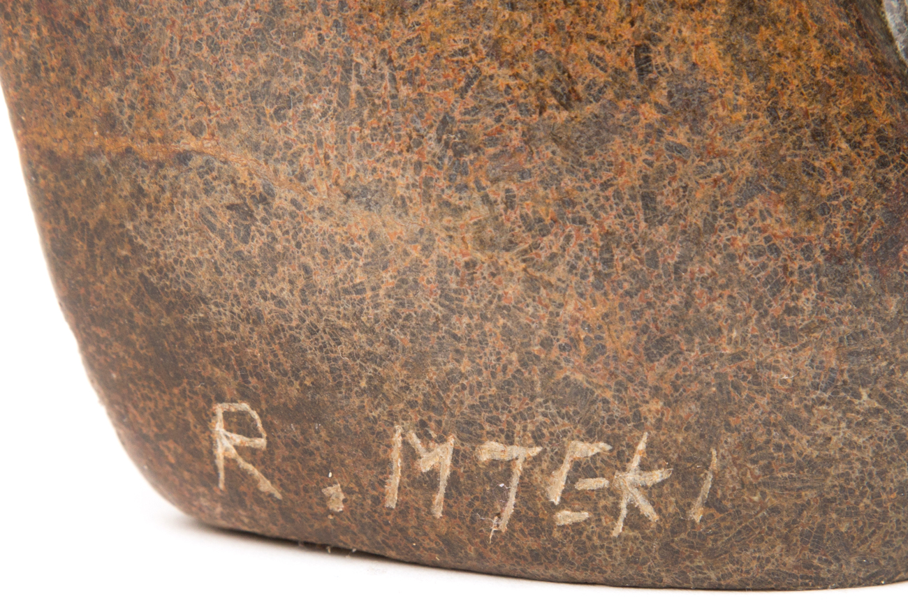 Abstract Modernist Style Serpentine Sculpture by Richard Mteki