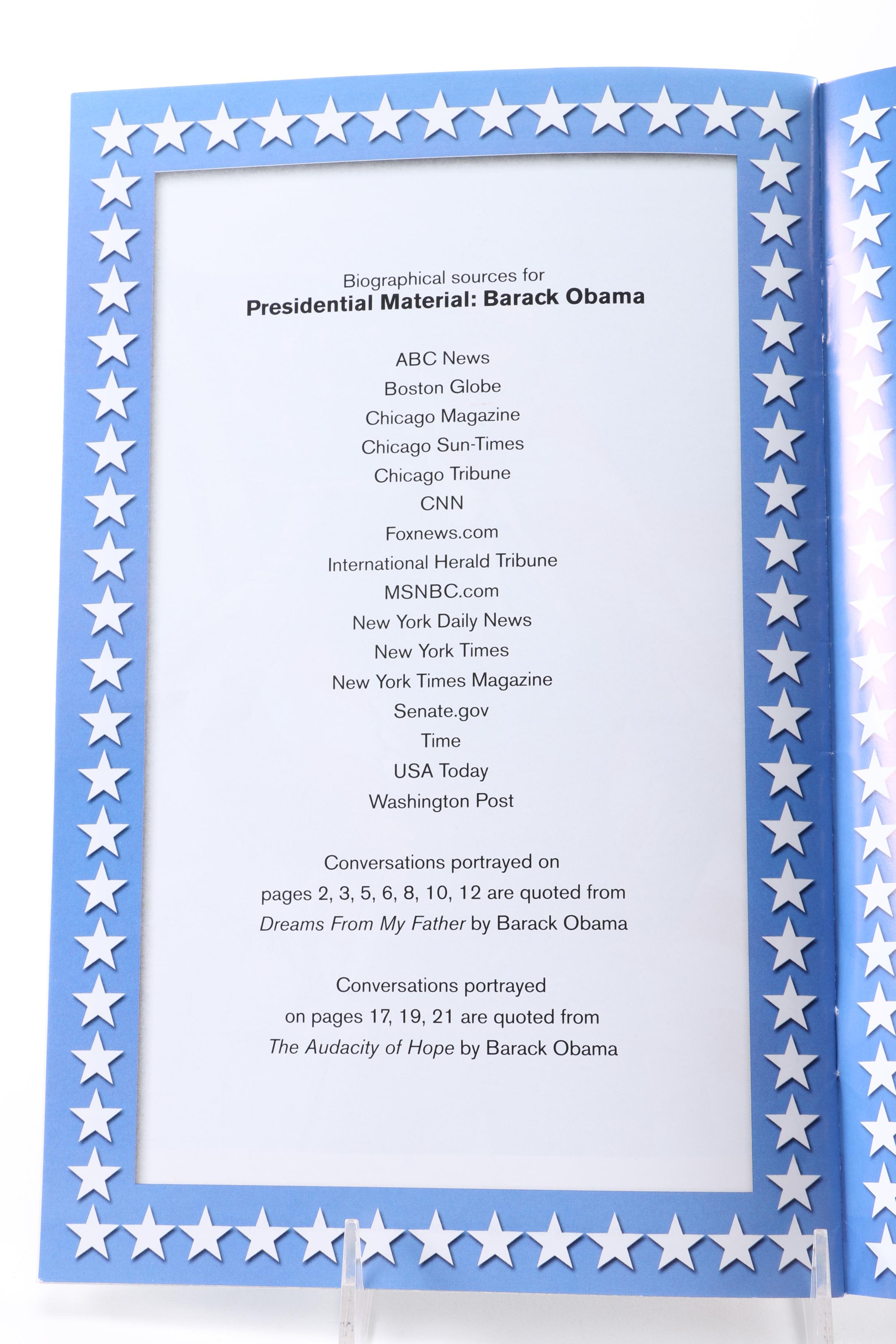 Signed "Presidential Material: Barack Obama" Comic