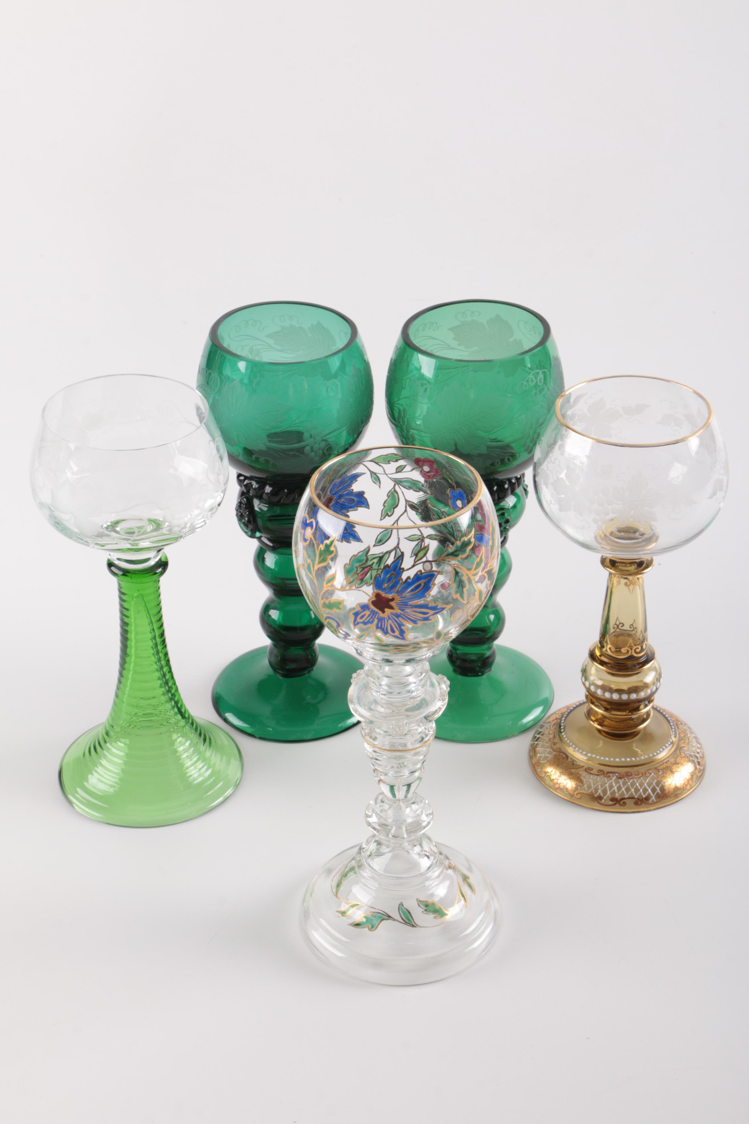 Antique Roemer Wine Glasses