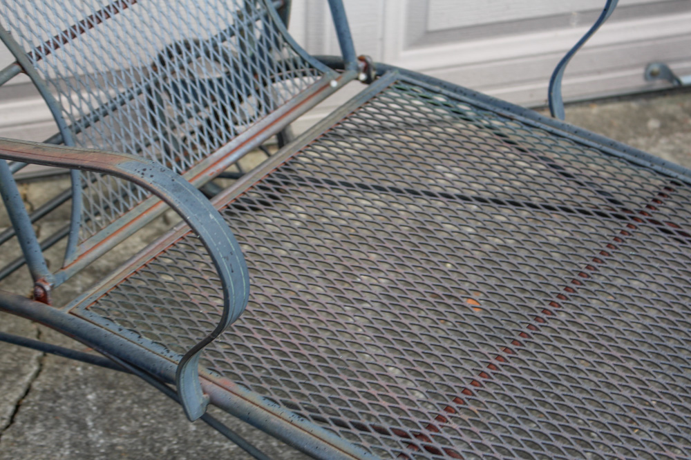 Set of Wrought Iron Chairs with Side Table