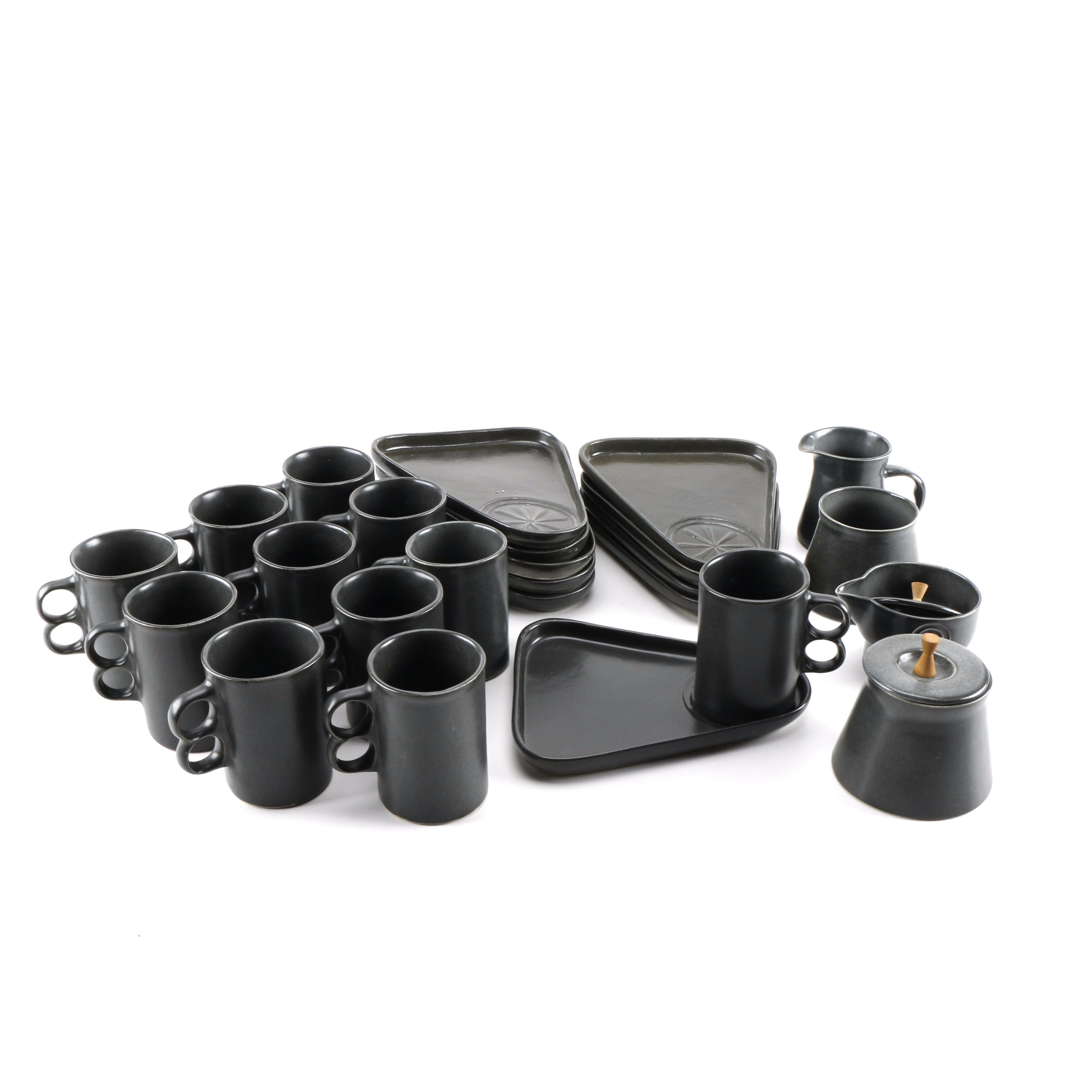 Bennington Pottery "Coop Design" White Stoneware Luncheon Set