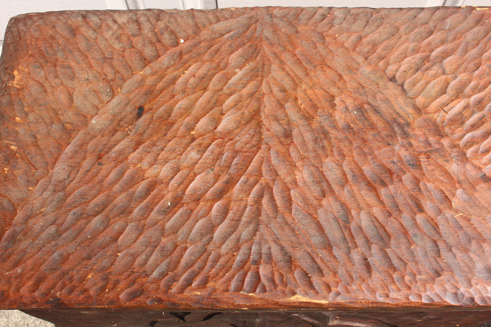 Hand Carved Wooden Chest