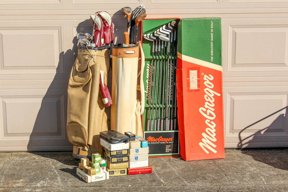 Antique Wooden Golf Clubs And More