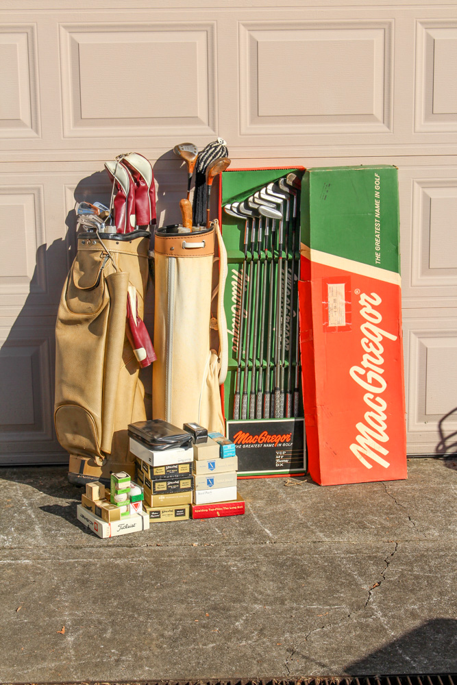 Antique Wooden Golf Clubs And More