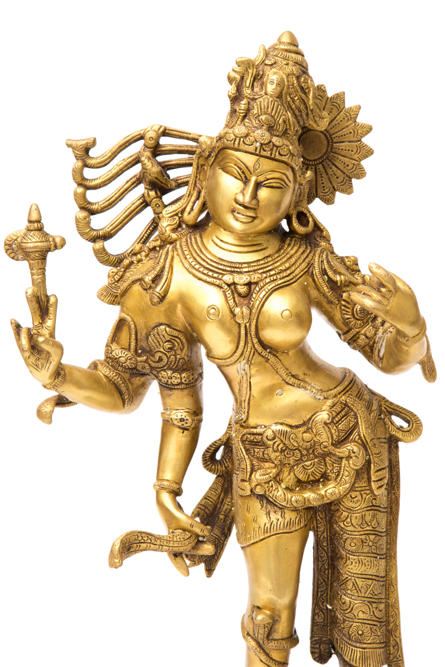 Large Indian Ardha-Narisvara Brass Sculpture