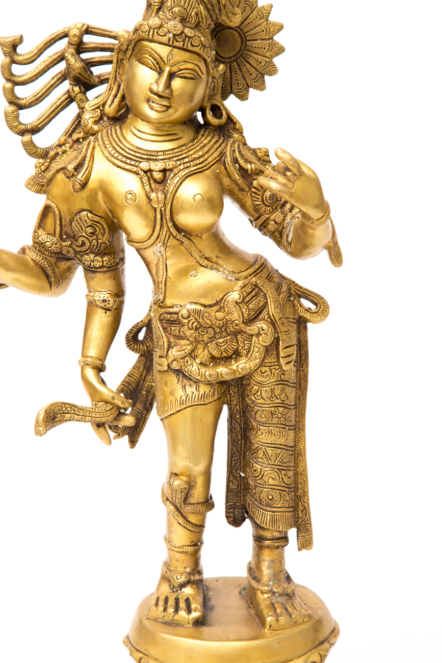 Large Indian Ardha-Narisvara Brass Sculpture