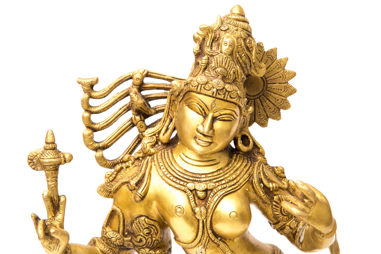 Large Indian Ardha-Narisvara Brass Sculpture