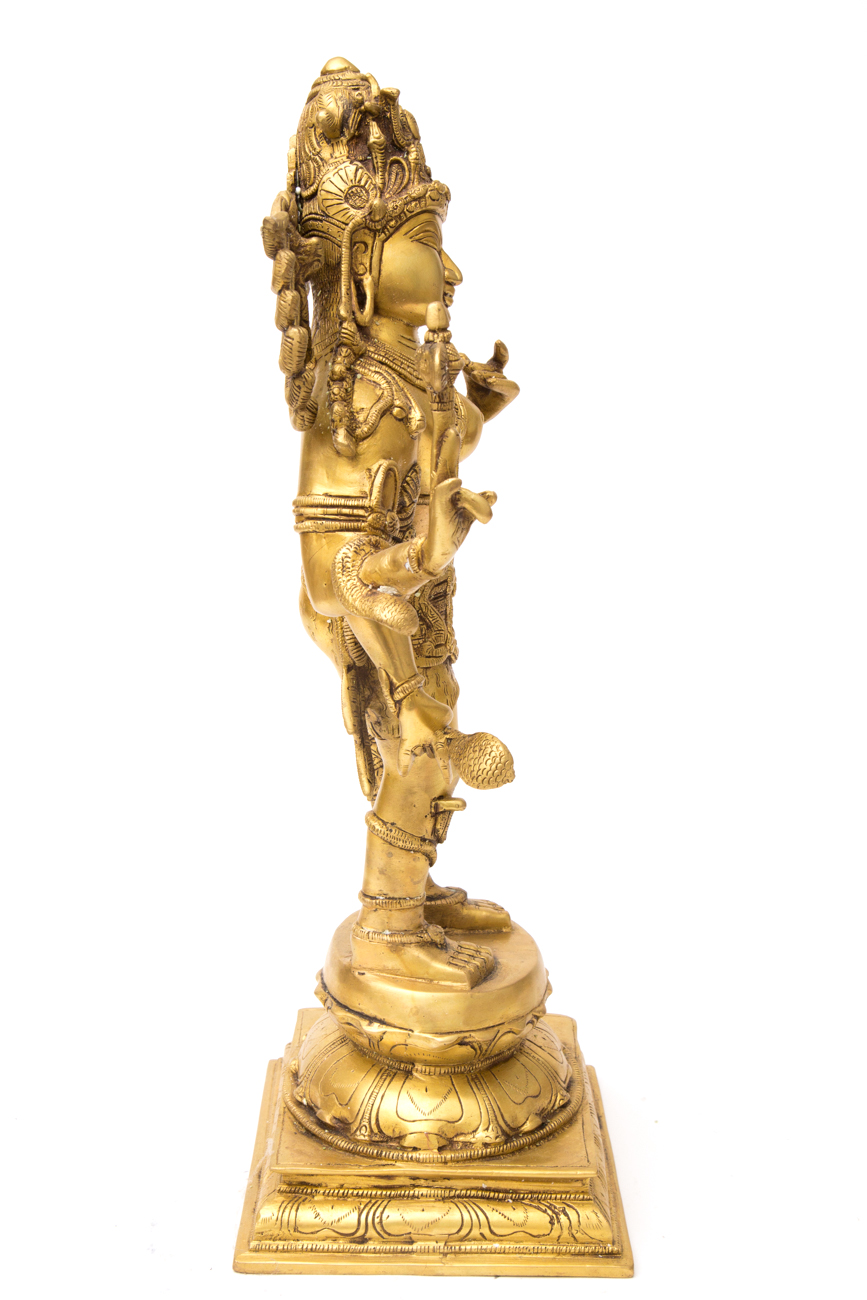 Large Indian Ardha-Narisvara Brass Sculpture