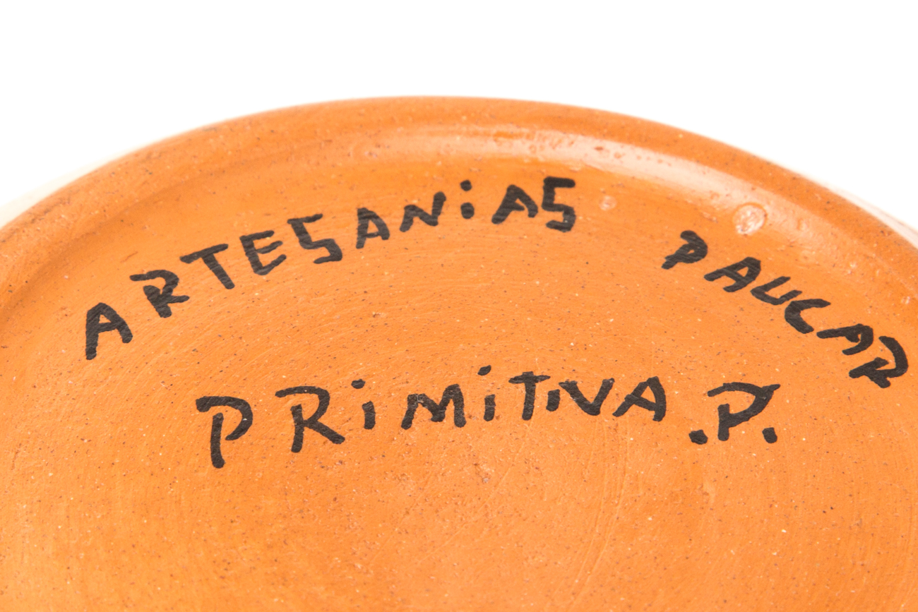 Pair Of Hand Painted Clay Vases