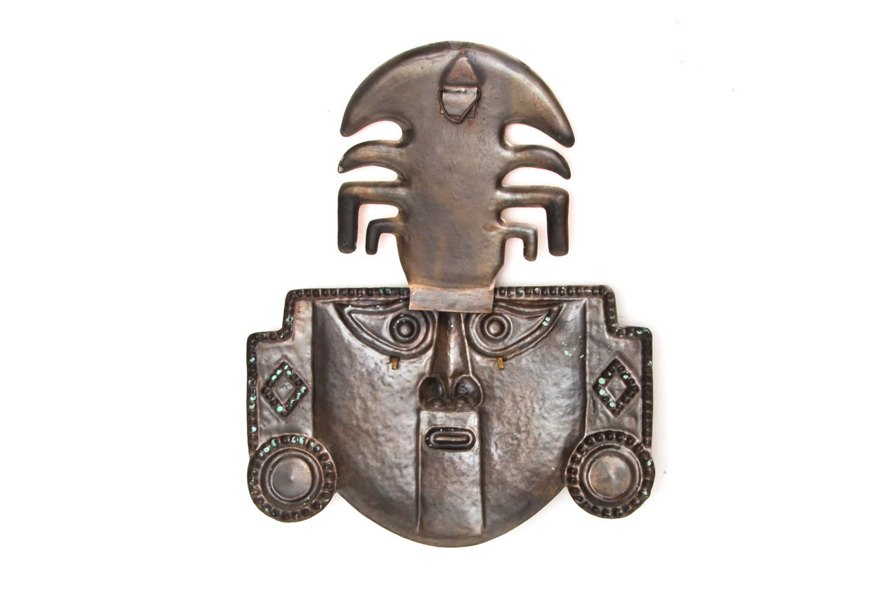 Hand Crafted Archaeological Bronze And Copper Masks