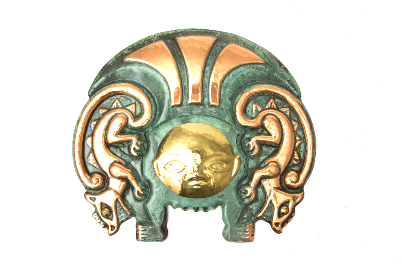 Hand Crafted Archaeological Bronze And Copper Masks