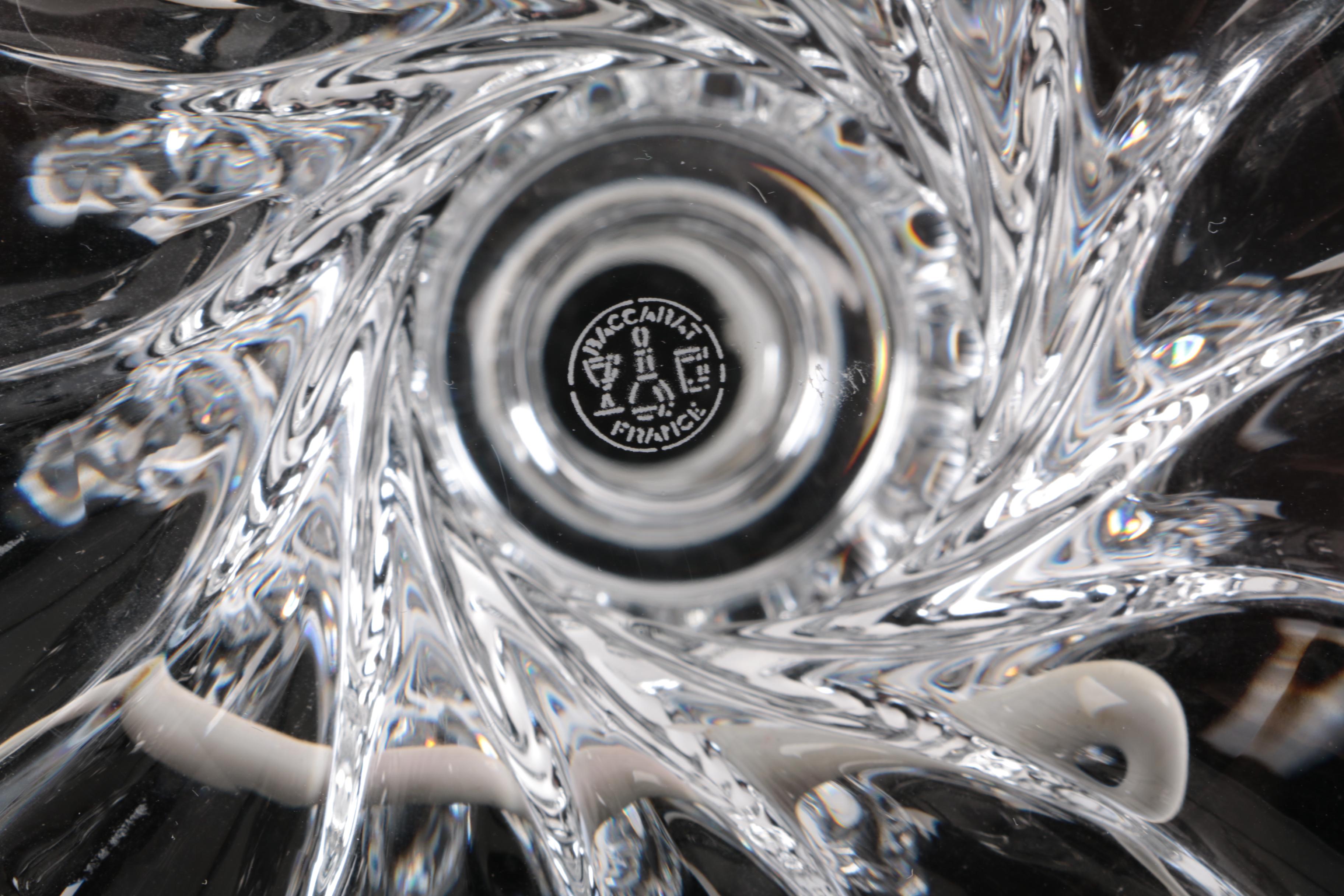 Baccarat "Swirl" Candlestick With Hurricane Shade