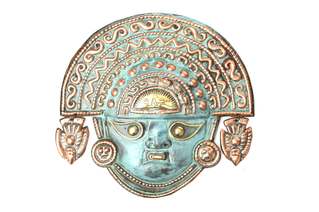 Hand Crafted Archaeological Tumi Bronze And Copper Wall Decor