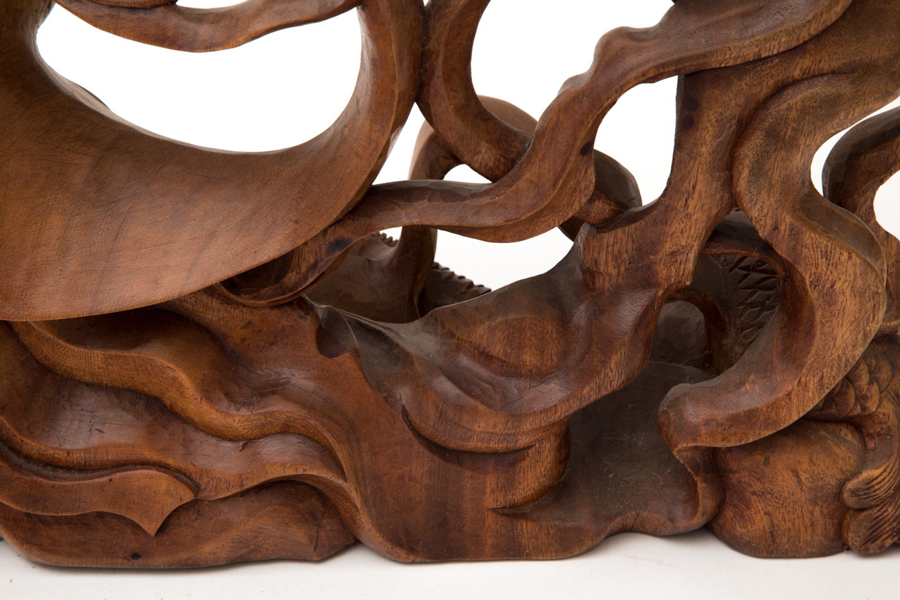 Hand Carved Wooden Sculpture Of Indonesian Goddess