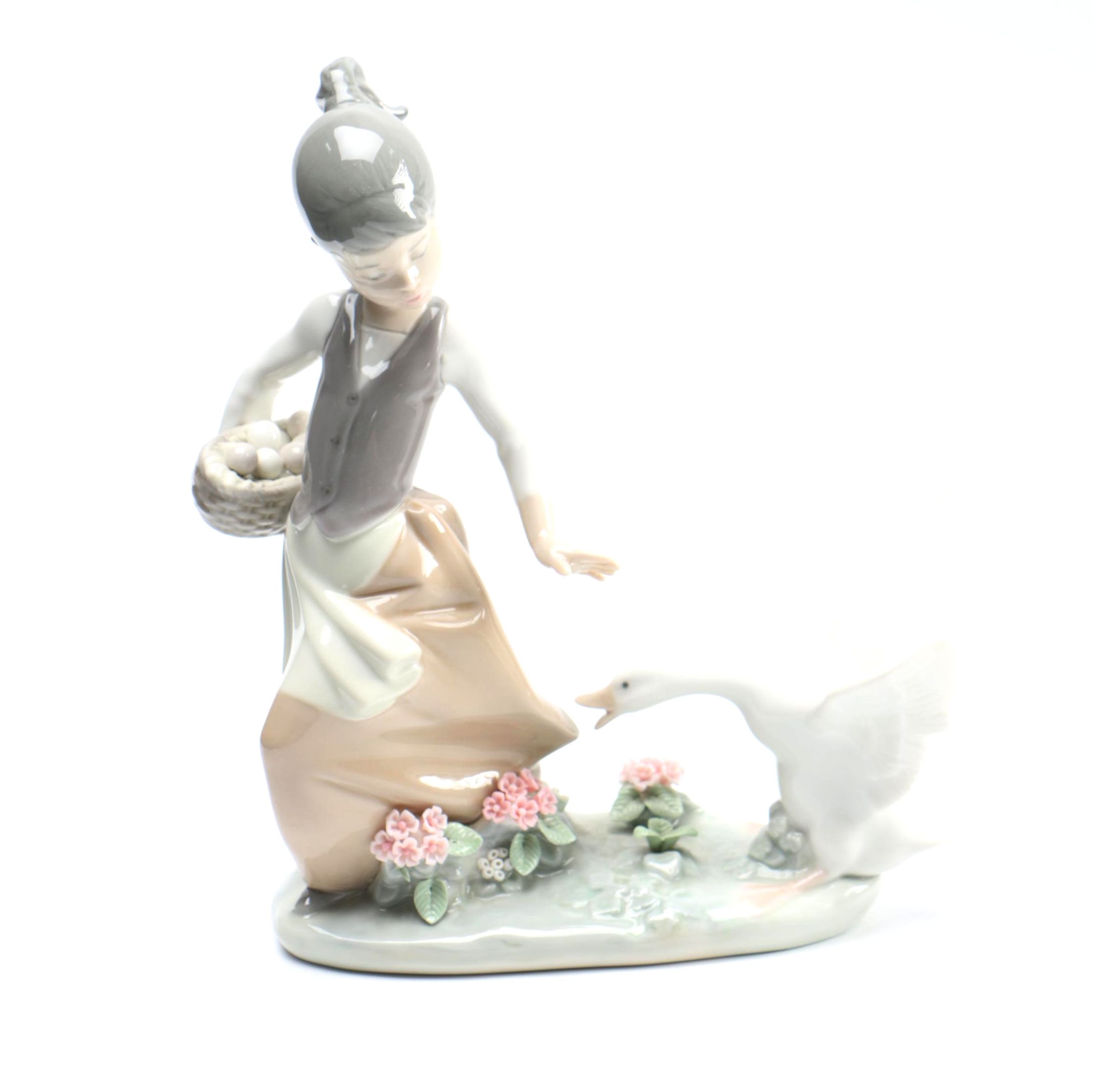 Lladro "Girl and Aggressive Goose" Figurine