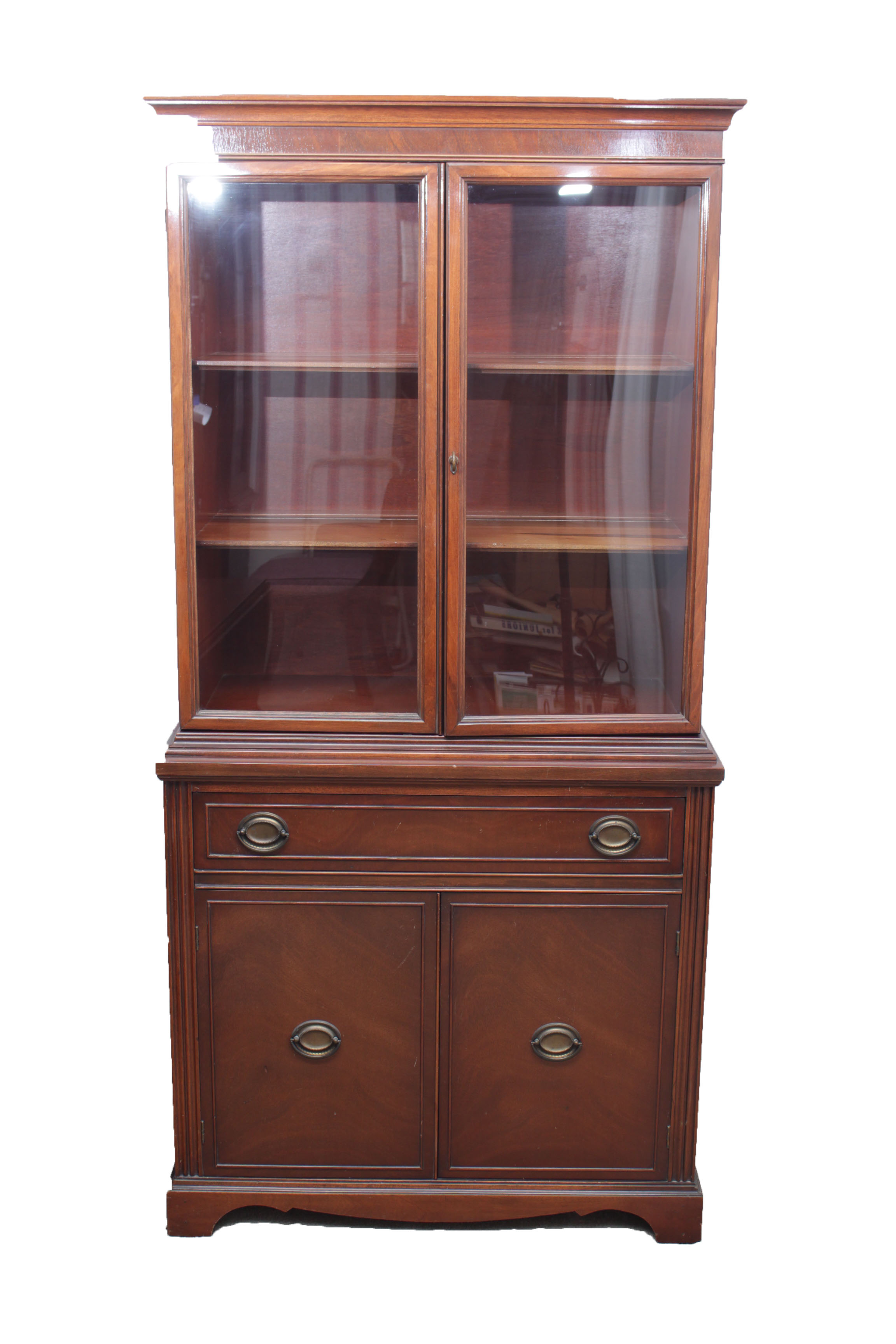 Vintage Hepplewhite Wooden China Cabinet
