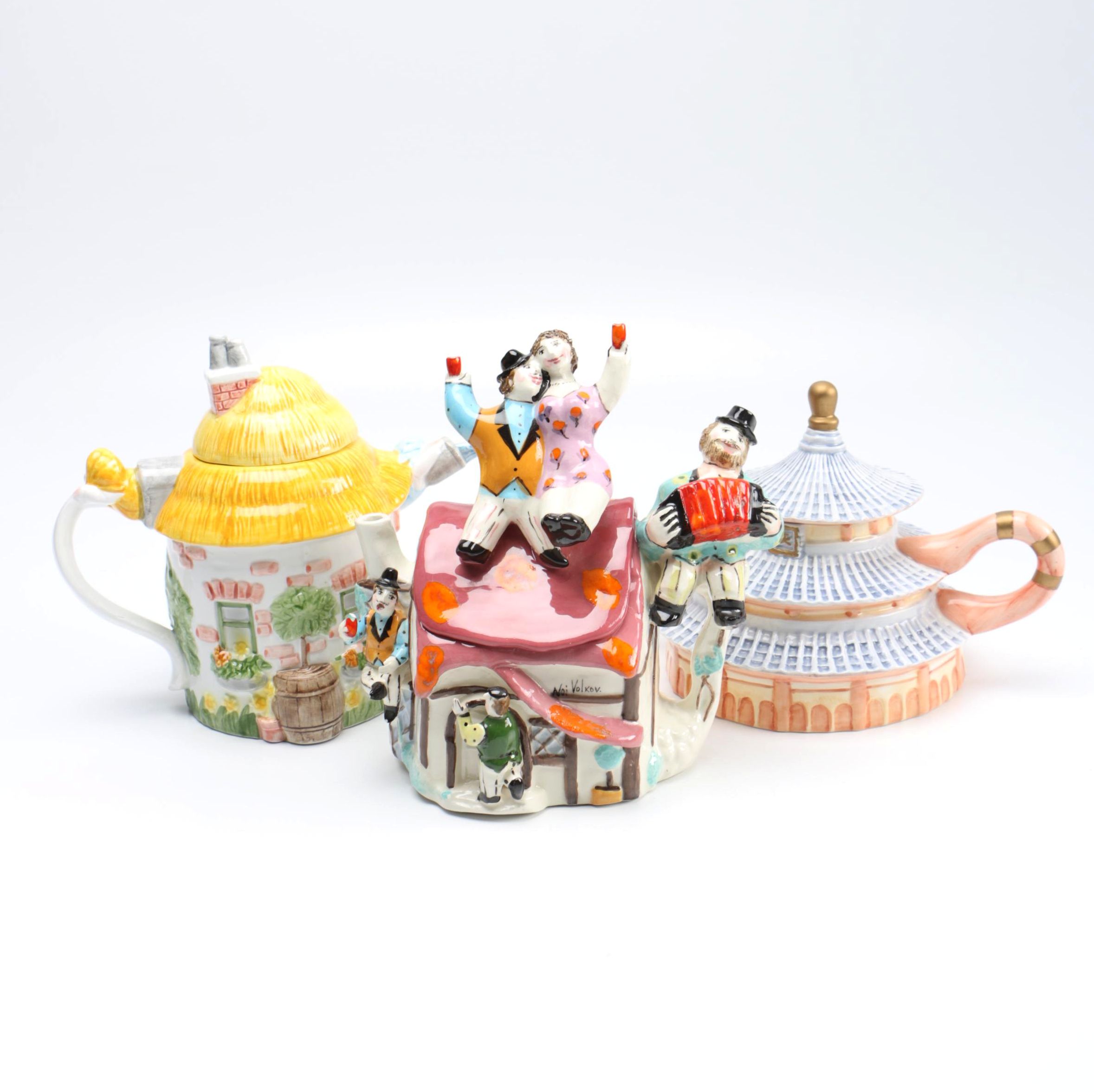 Group of Ceramic Teapots
