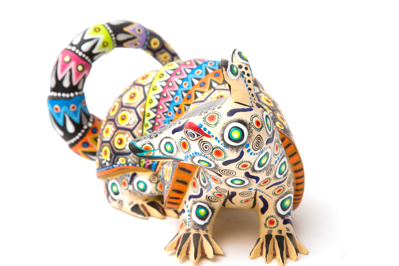 Manuel Cruz Prudencio Hand Painted Armadillo Sculpture