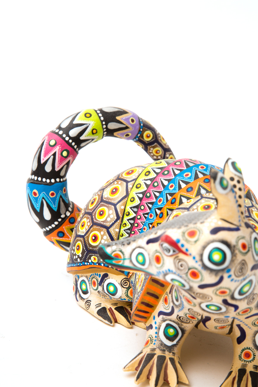 Manuel Cruz Prudencio Hand Painted Armadillo Sculpture