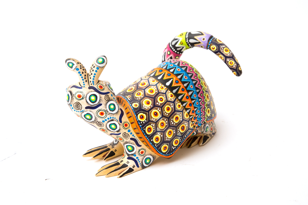 Manuel Cruz Prudencio Hand Painted Armadillo Sculpture