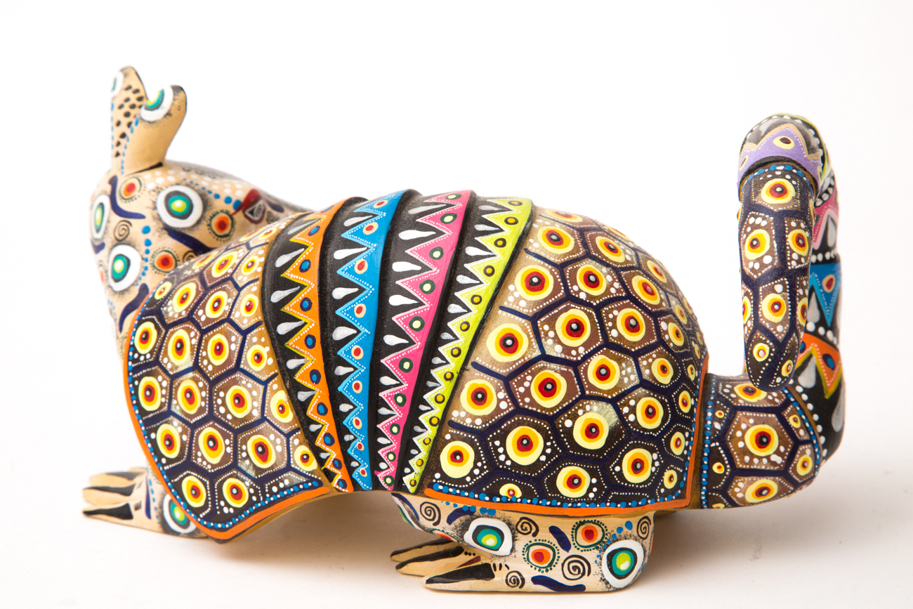 Manuel Cruz Prudencio Hand Painted Armadillo Sculpture