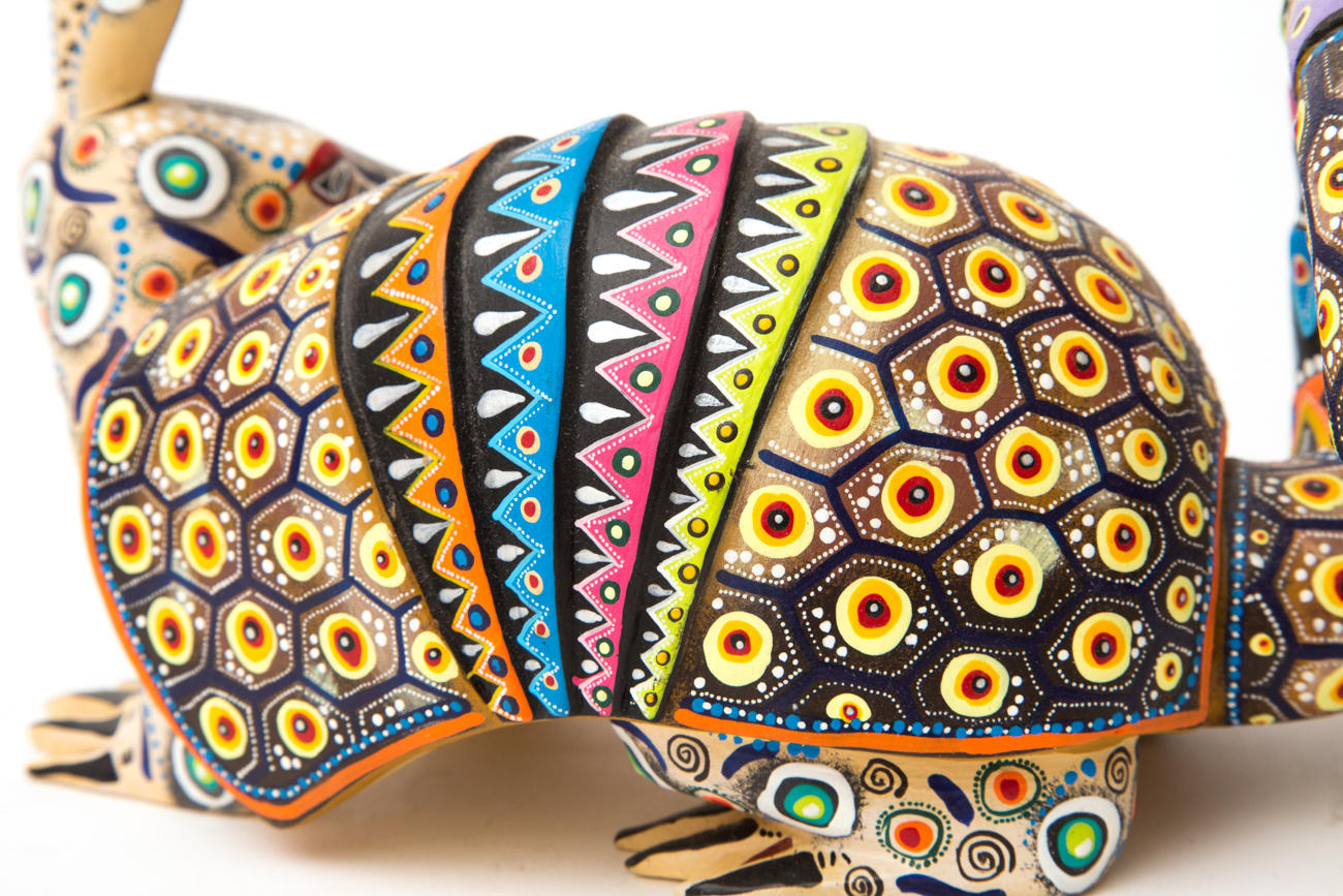 Manuel Cruz Prudencio Hand Painted Armadillo Sculpture