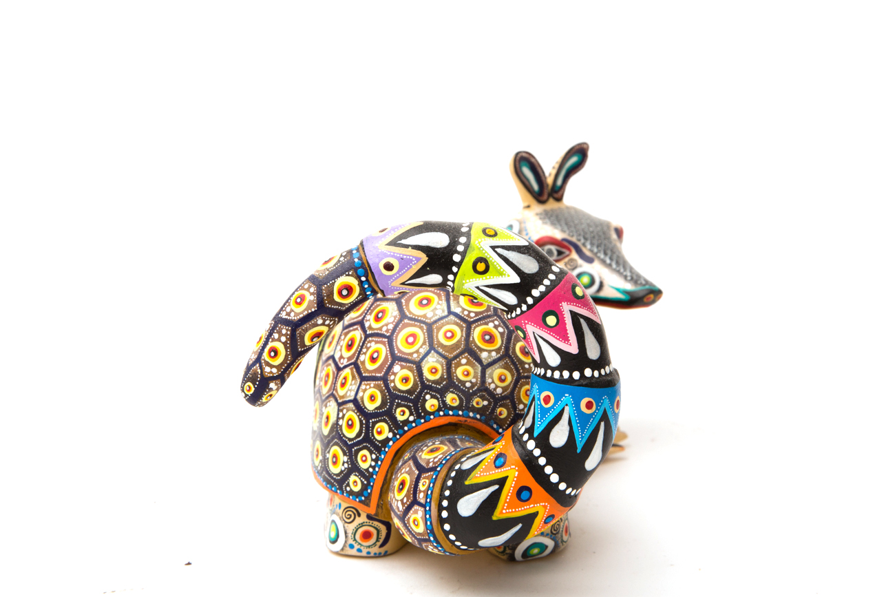 Manuel Cruz Prudencio Hand Painted Armadillo Sculpture