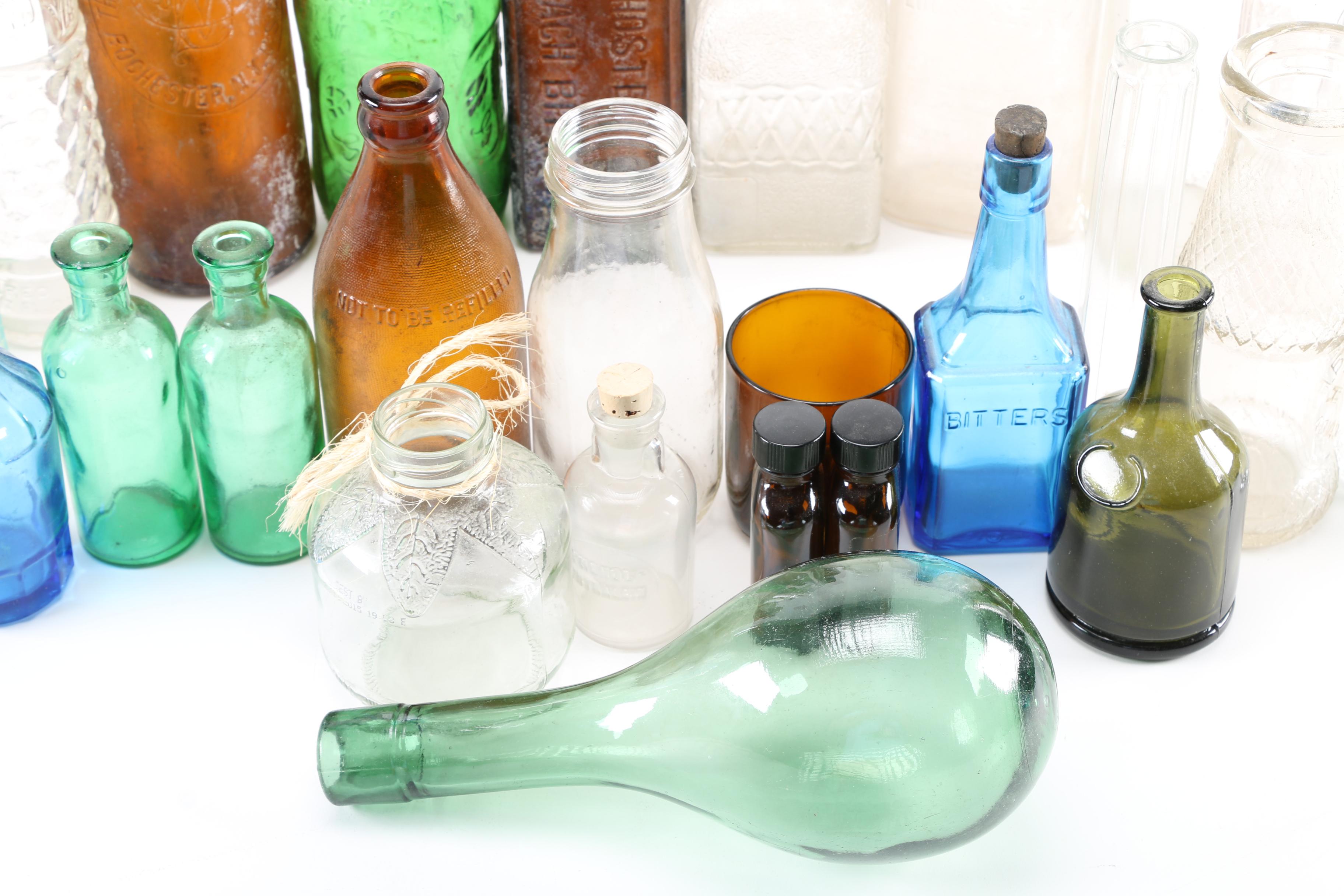 Assorted Glass Bottles