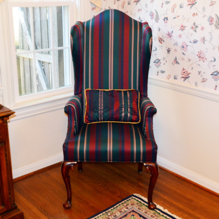 Upholstered Wingback Chair by Century