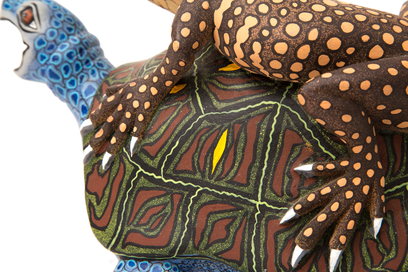 Colorful Turtle And Lizard Sculpture By Eleazar Morales