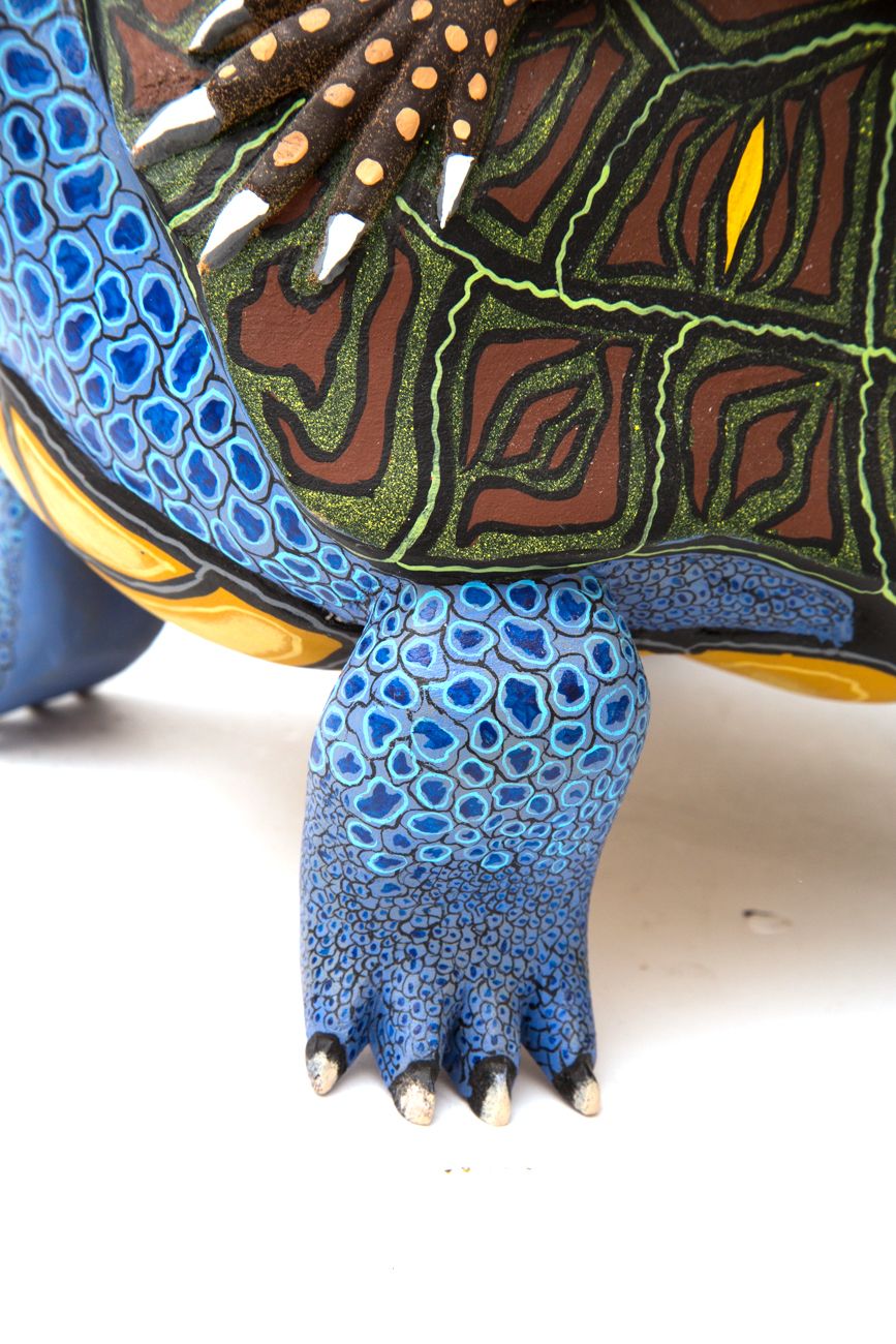Colorful Turtle And Lizard Sculpture By Eleazar Morales