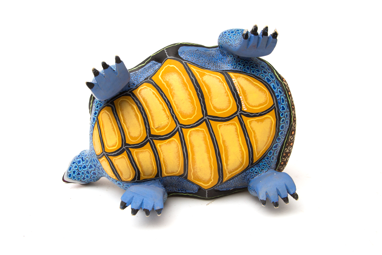 Colorful Turtle And Lizard Sculpture By Eleazar Morales