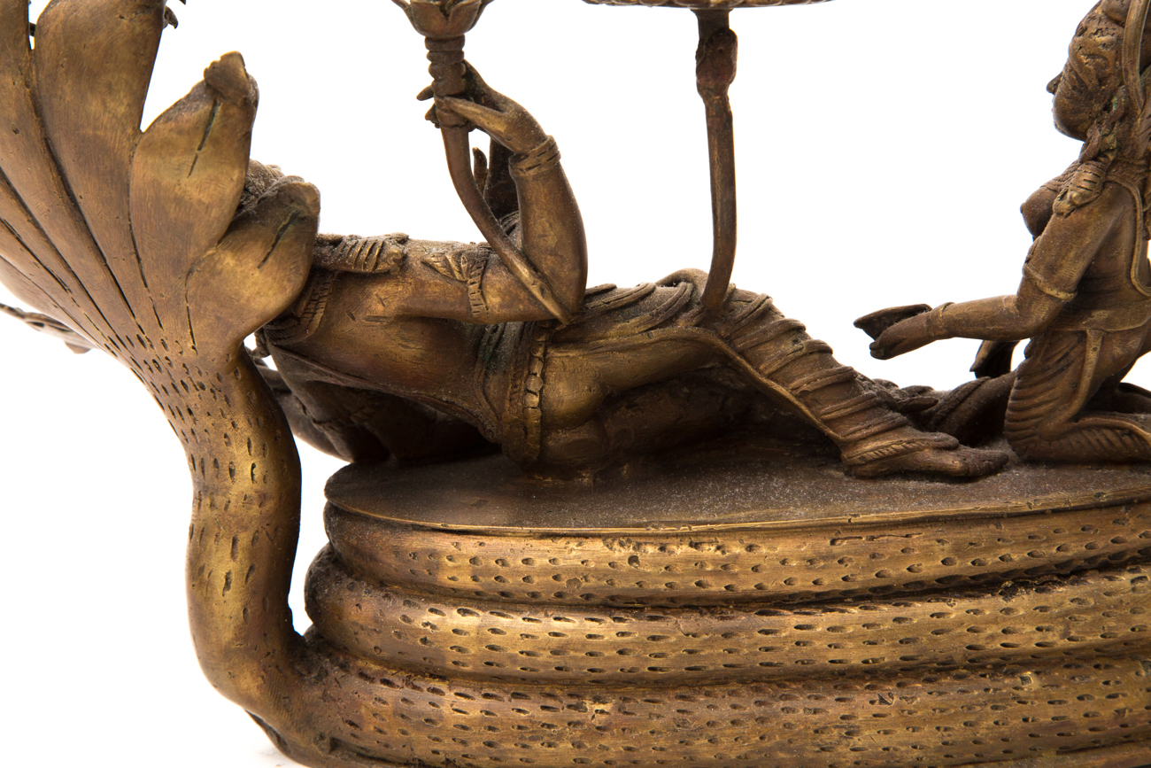 Indian Naga Snake Deity Brass Sculpture