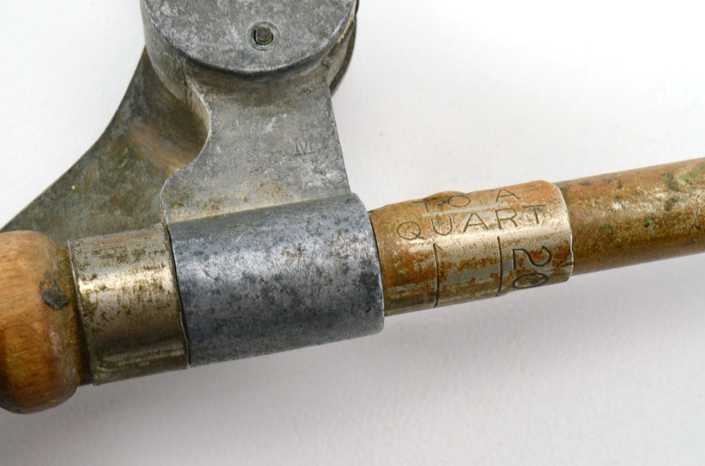 Copper and Wood Square Ice Cream Scoop, Circa 1925