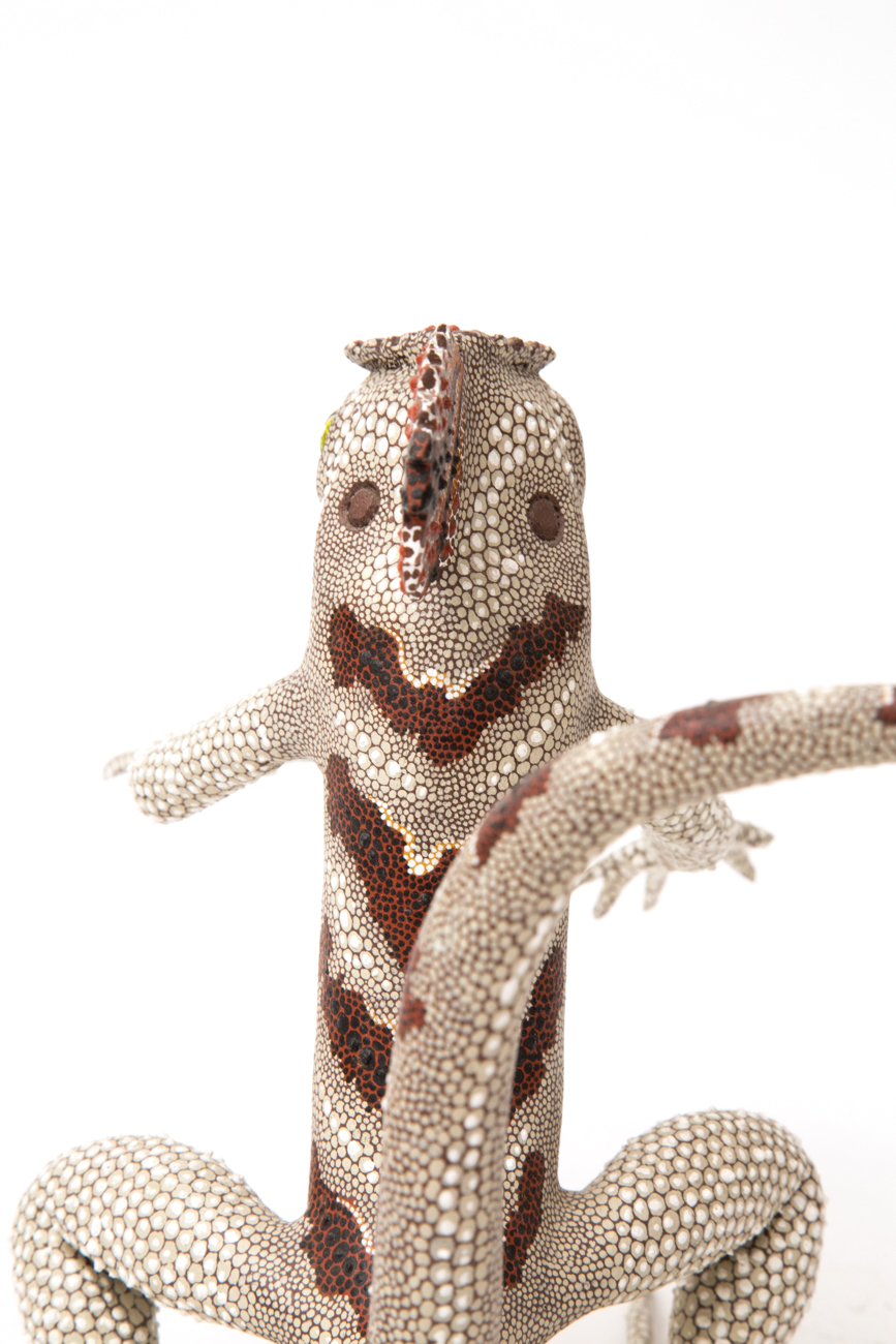 Colorful Oaxacan Hand Carved Painted Lizard Sculpture