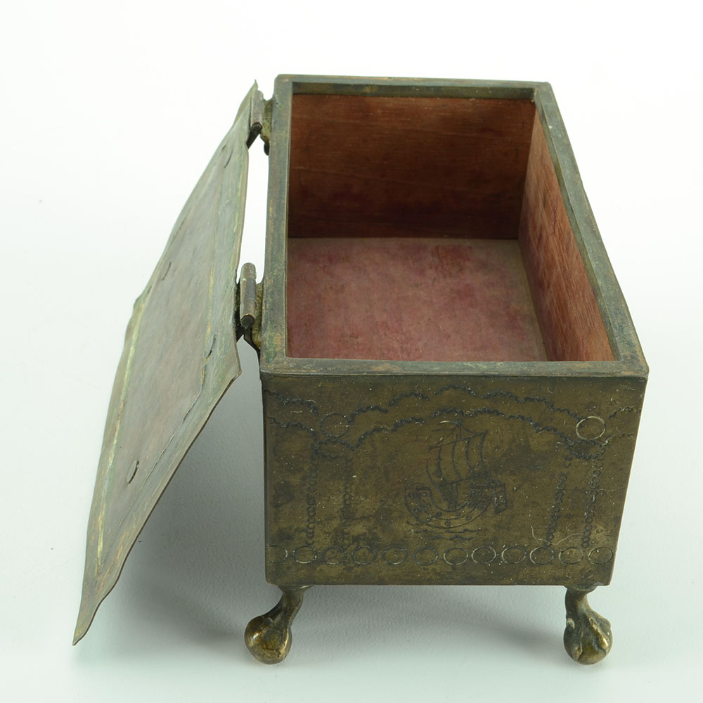 English Brass Valuables Box